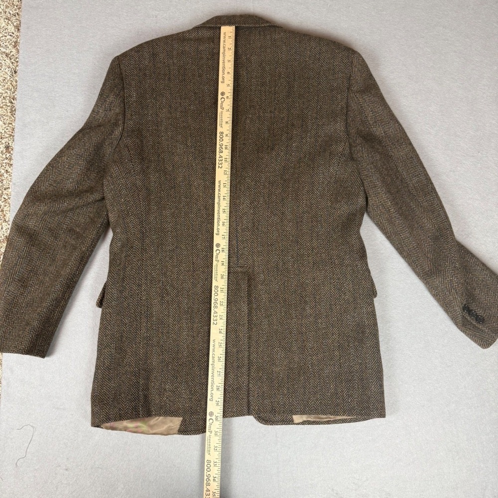 J Press Donegal Mist Handwoven Tweed Blazer Brown Herringbone Wool Cashmere 39R - Picture 13 of 16